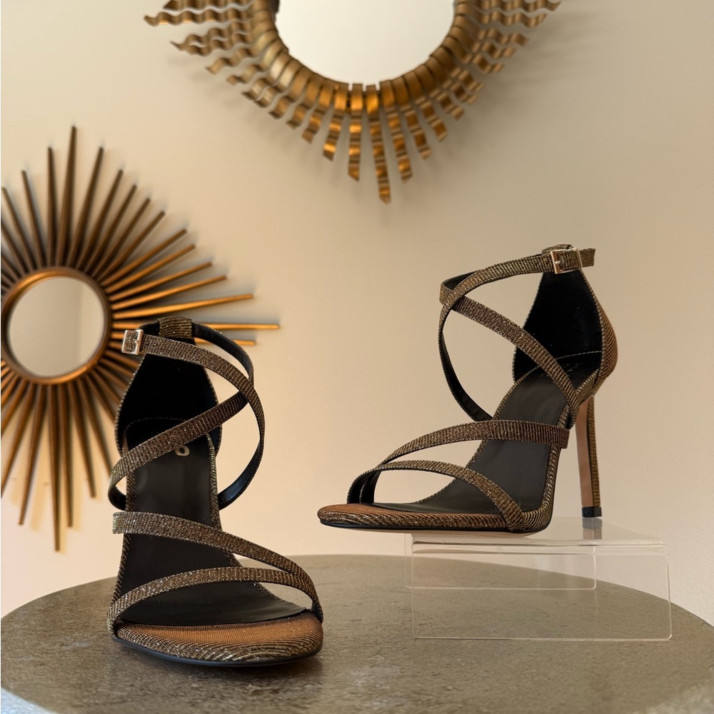 Mix No. 6 - Gold Shimmer Strappy Heels